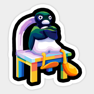 Angry Pingu meme pop art Sticker